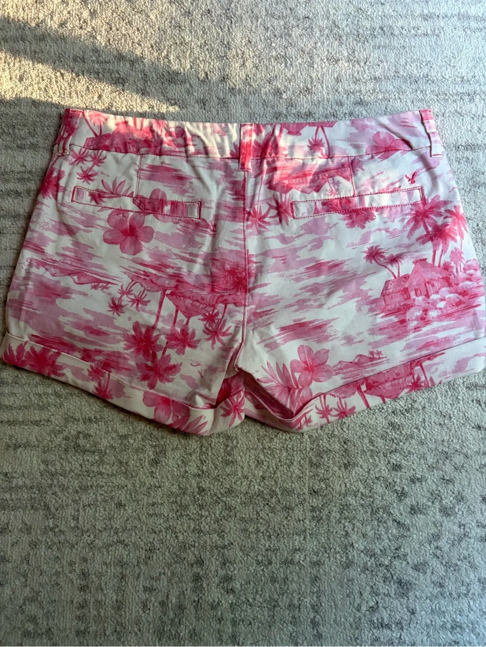 American Eagle Outfitters Pink Tropical Print Bermuda Shorts
